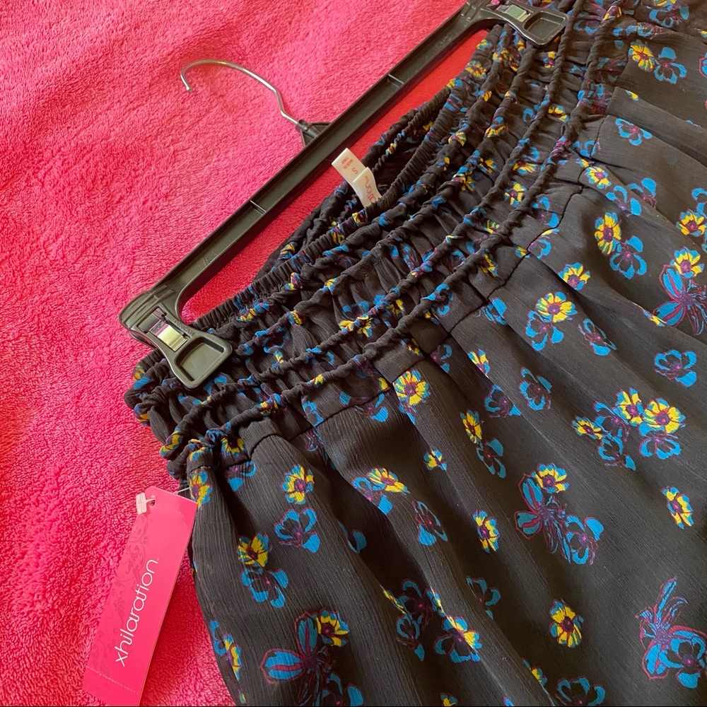 Black summer floral skirt